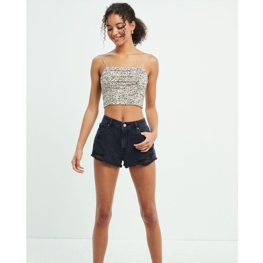 Pacsun black jean shorts image